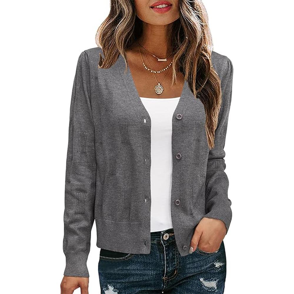Women's Soft Cropped Cardigan Casual Lightweight Shrug Sweater Tops