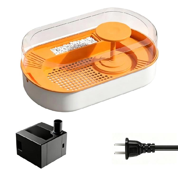 Water Pump Bird Bath Tub for Small Companion Birds, Plastic Bath Tray with Clear Wall for Routine Indoor Cleaning