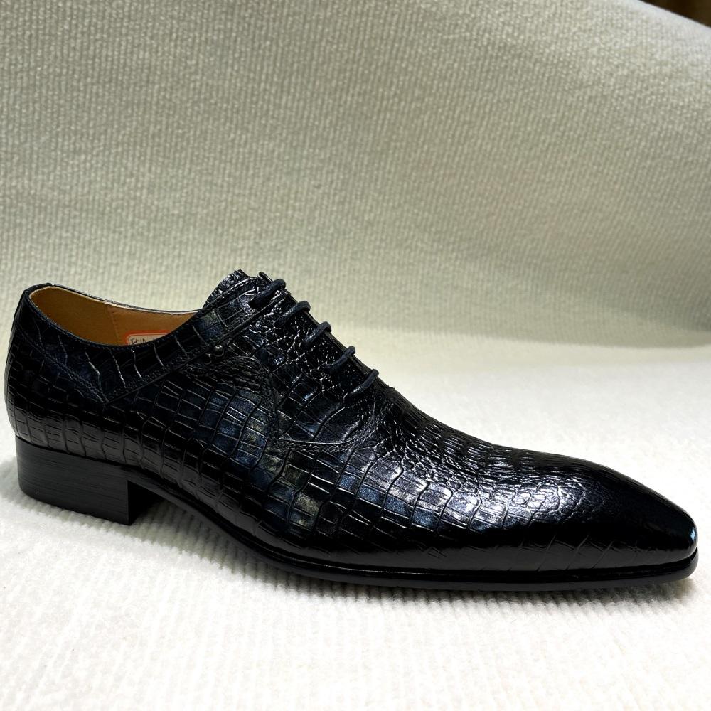 Fashion Italian Luxury Men's Pointed Toe Oxford Shoes Black Coffee Leather Lace-Up Dress Shoes for Wedding Office Business Formal Wear