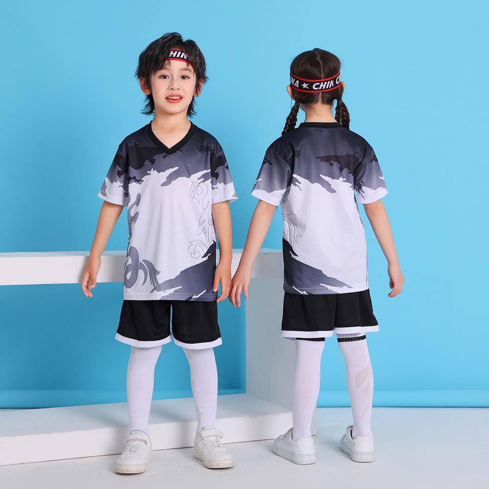 2 Piece Summer Soccer Jersey Children Short Sleeve Training Competition Team Uniform Quick-Dry Boys Girls Football Jerseys