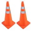 2PCS 70CM Folding Traffic Cones with Reflective Collar Orange Security Road Cone for Parking Lot
