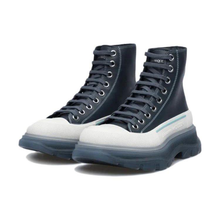 Alexander Mcqueen Tread Slick Boot Navy White Women's 702041WHZ6D1137