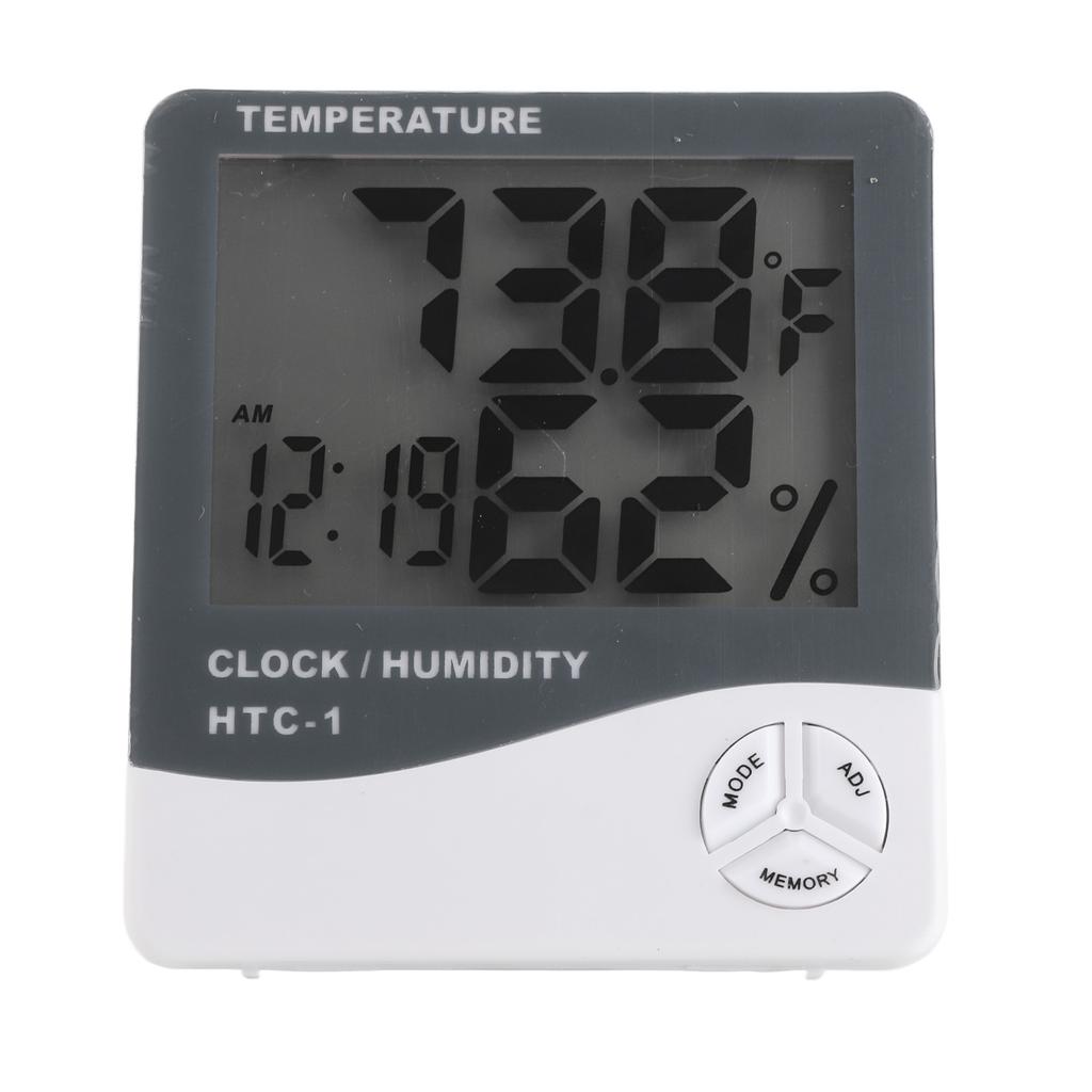 Innen-Thermometer Hohe Genauigkeit mit Großbildschirm Weckerfunktion Digitales Hygrometer für Zuhause