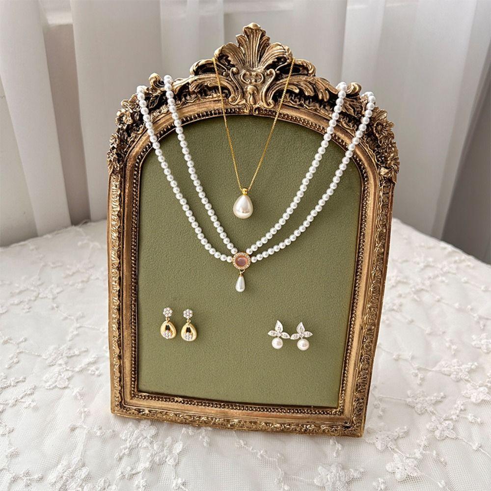 Flower pattern Jewelry Display Bust Model Vertical Pendant Chain Display Rack  Ornament