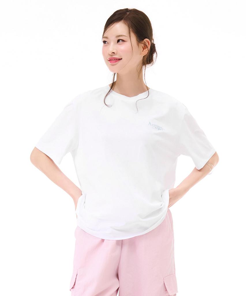 CHASECULT Women'S Cool Back Neck Modified Short Sleeve T-Shirt - White