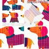 2D flat printing 2pcs Scene Curtains Dachshunds Cute Dogs Digital Printed Polyester Drapes Holiday Decorations Use for Holiday