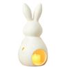 Easter Bunny Candle Holder Cute Bunny Resin Statue with LED Light White Bunny Figurine Rustic Table Centerpiece for Home Spring Decor