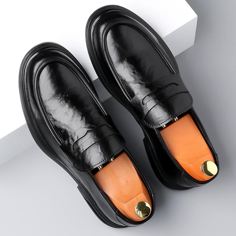 Autumn and Winter New Business Casual Leather Shoes, Leather Versatile Trend Men's British Style Leather Shoes, One Pedal Doudou Shoes