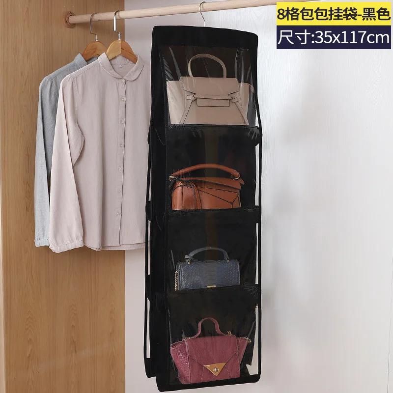 6/8 Pocket Hanging Handbag Organizer Handbag Storage Artifact Bag Dust-proof Cover Household Wardrobe Closet Organizer