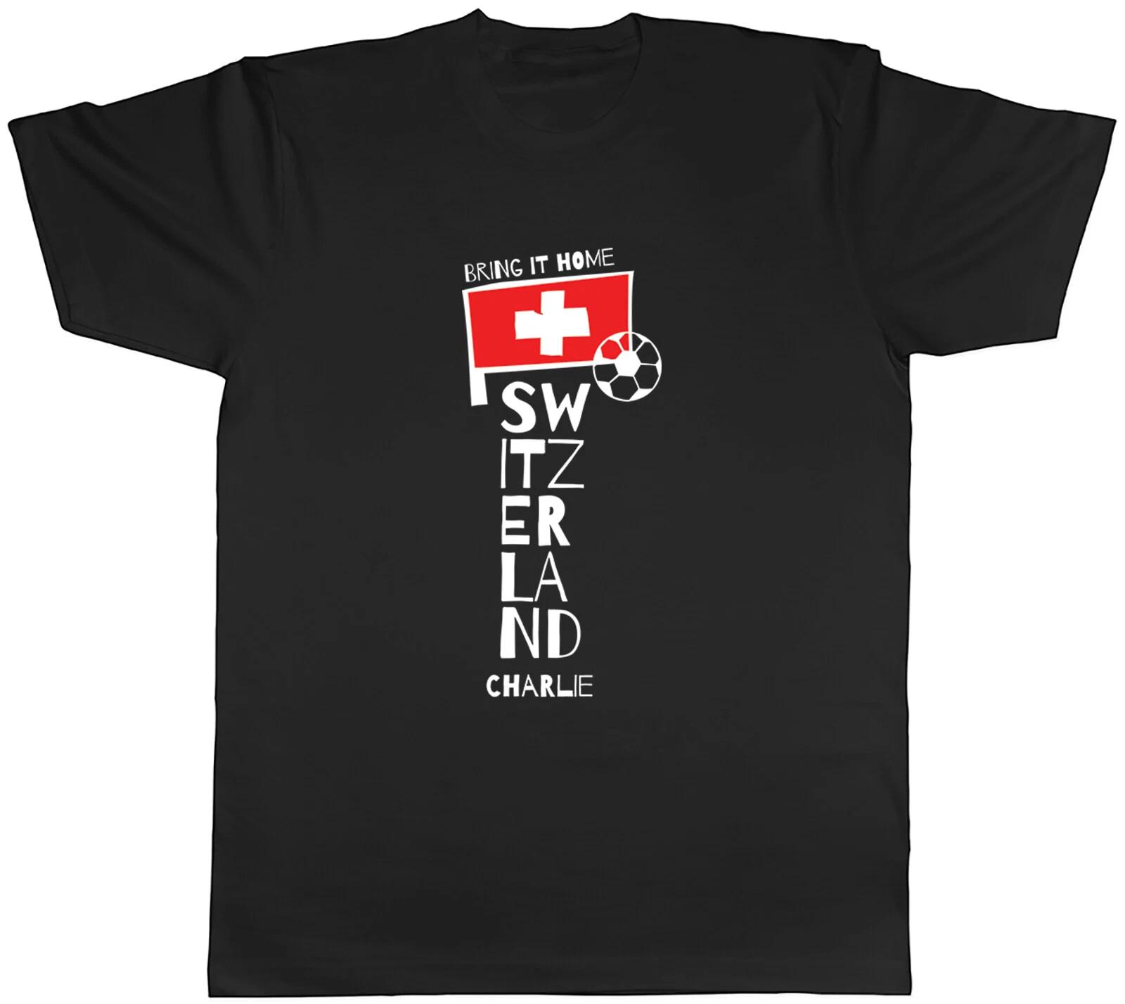 Personalised Switzerland Football Men T-Shirt Bring it Home Soccer Supporter Tee XL