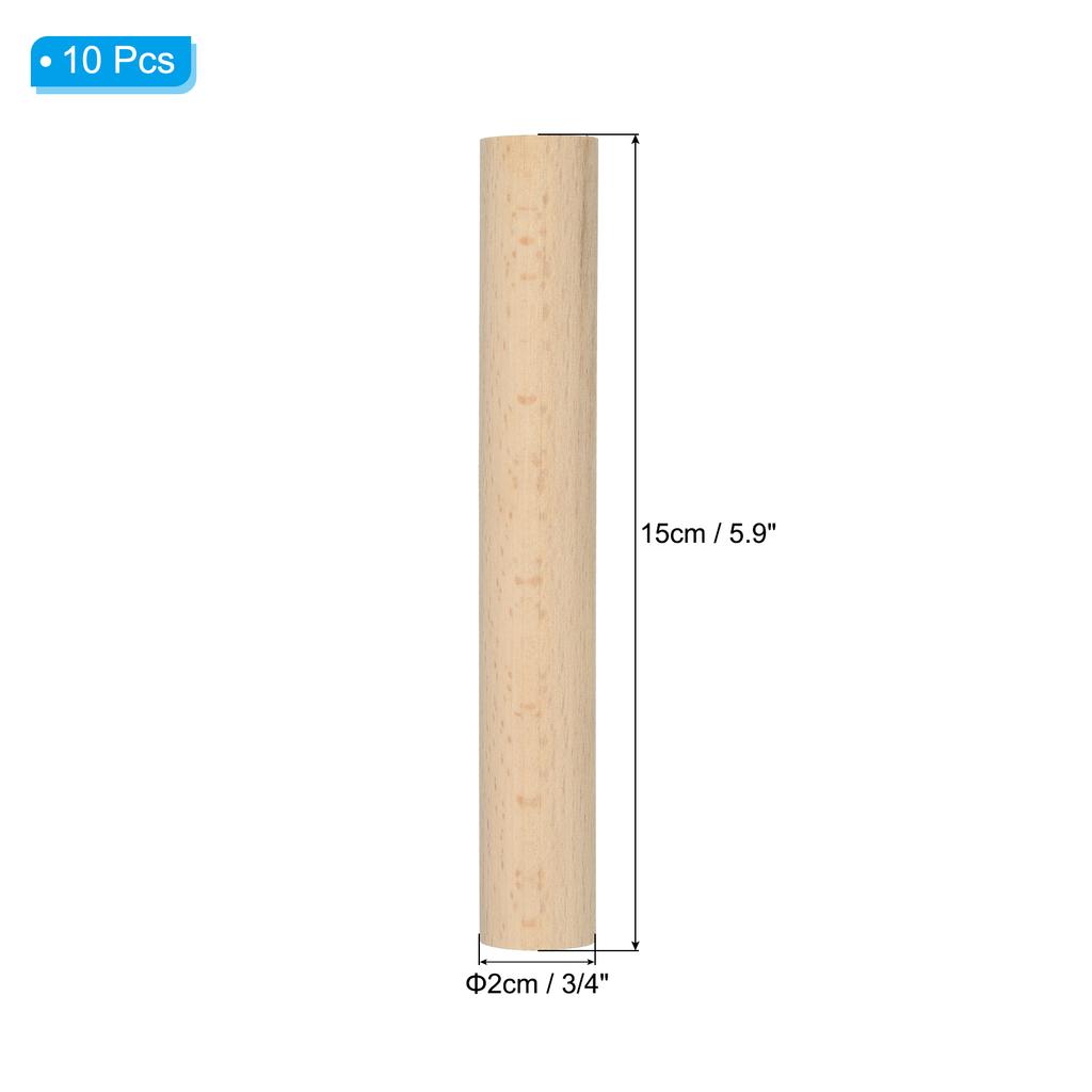 10 Pcs Dowel Rods Wood Sticks Unfinished Wooden Dowel Rods Round Dowels Hardwood Sticks for DIY Crafts and Home Decor