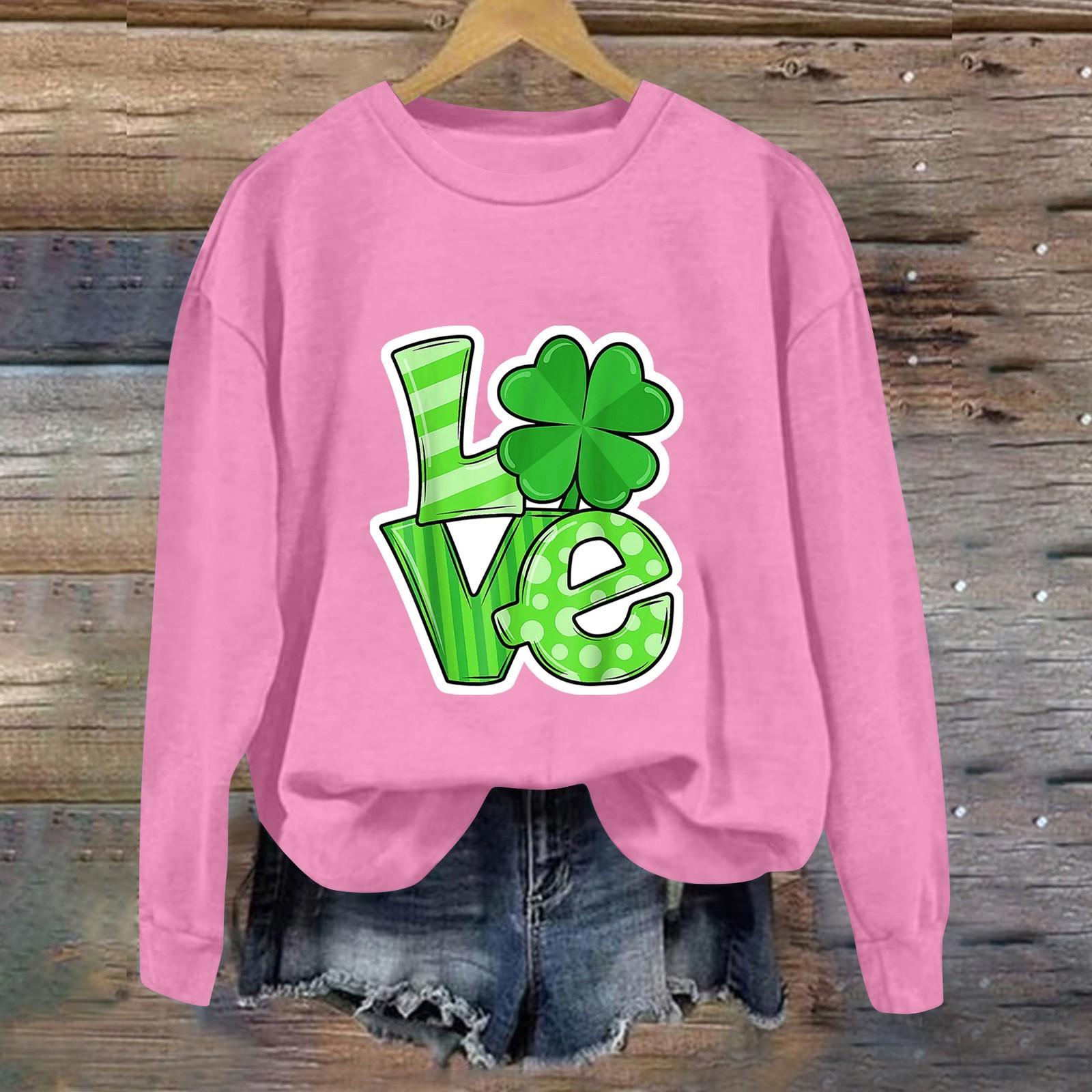 

Жіночий модний светр з круглим вирізом і принтом з довгими рукавами S рожевий