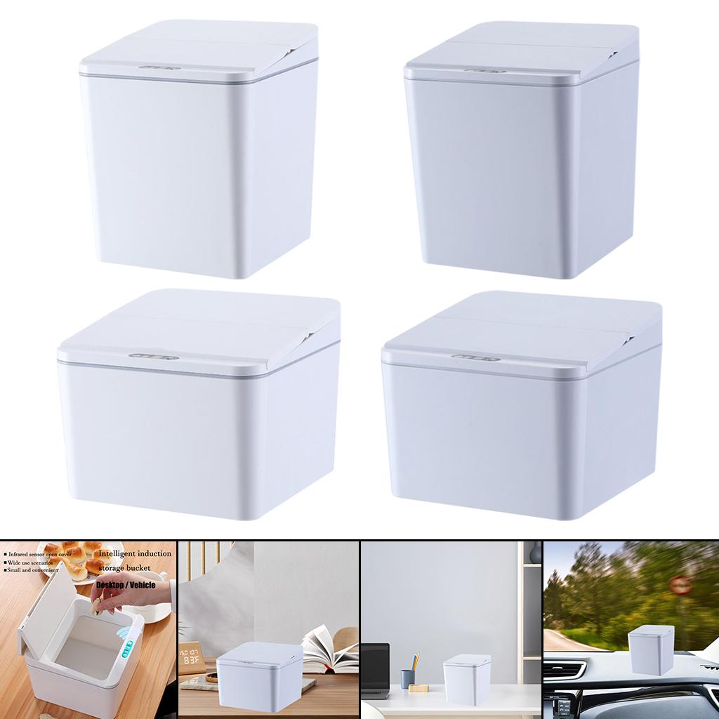 Automatic Car Trash Can Contactless Intelligent Dustbin with Folding Switch Cover for Kitchen Office Toilet