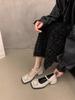 Französische Retro Dicke Ferse Strass Einzelne Schuhe Damen Herbst und Winter Neu Koreanische Version Temperament Später Abend Wind Fee Hoher Absatz Mary