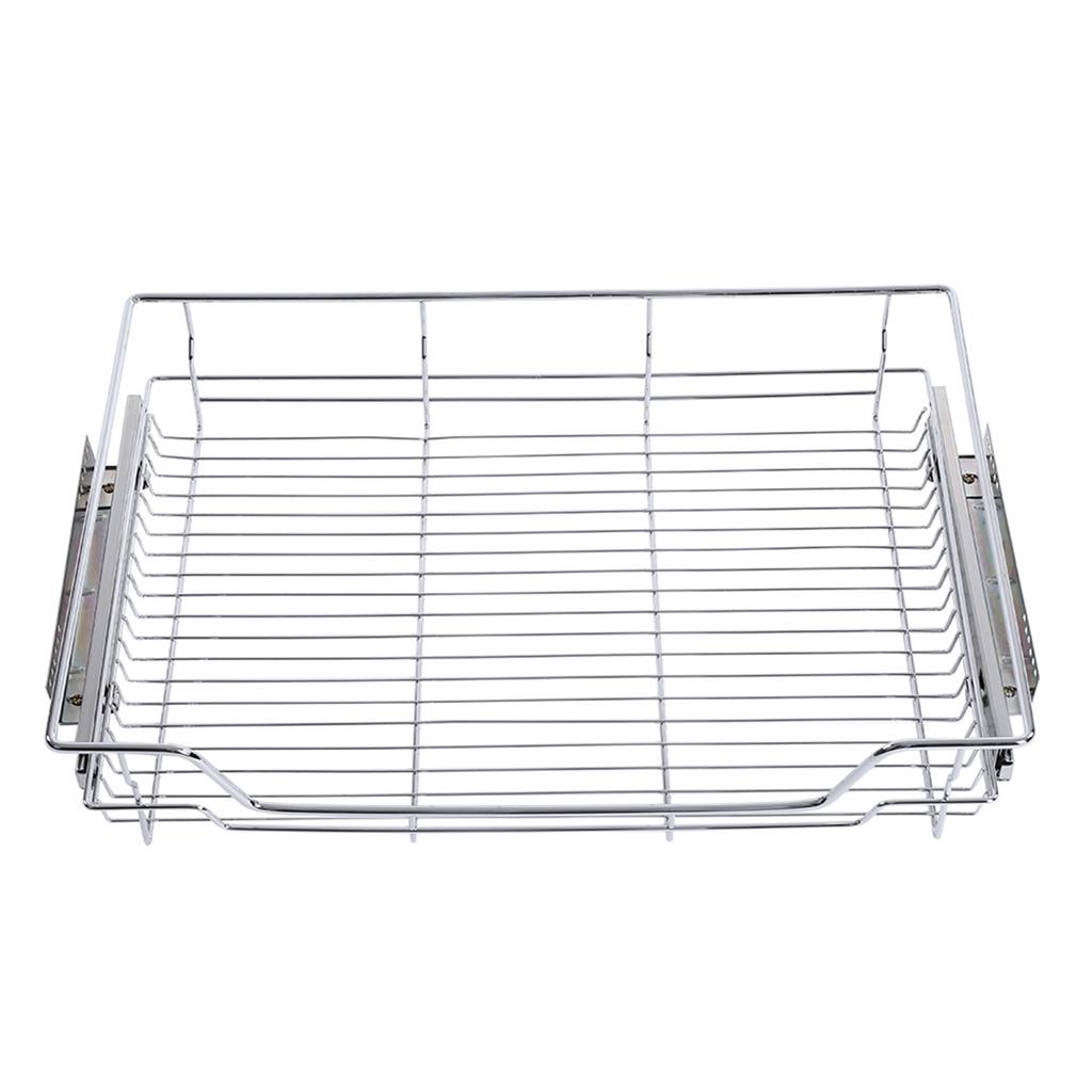 Stainless Steel Pull Out Cabinet Basket Organizer for Dish Bowl Pan Household(800mm)