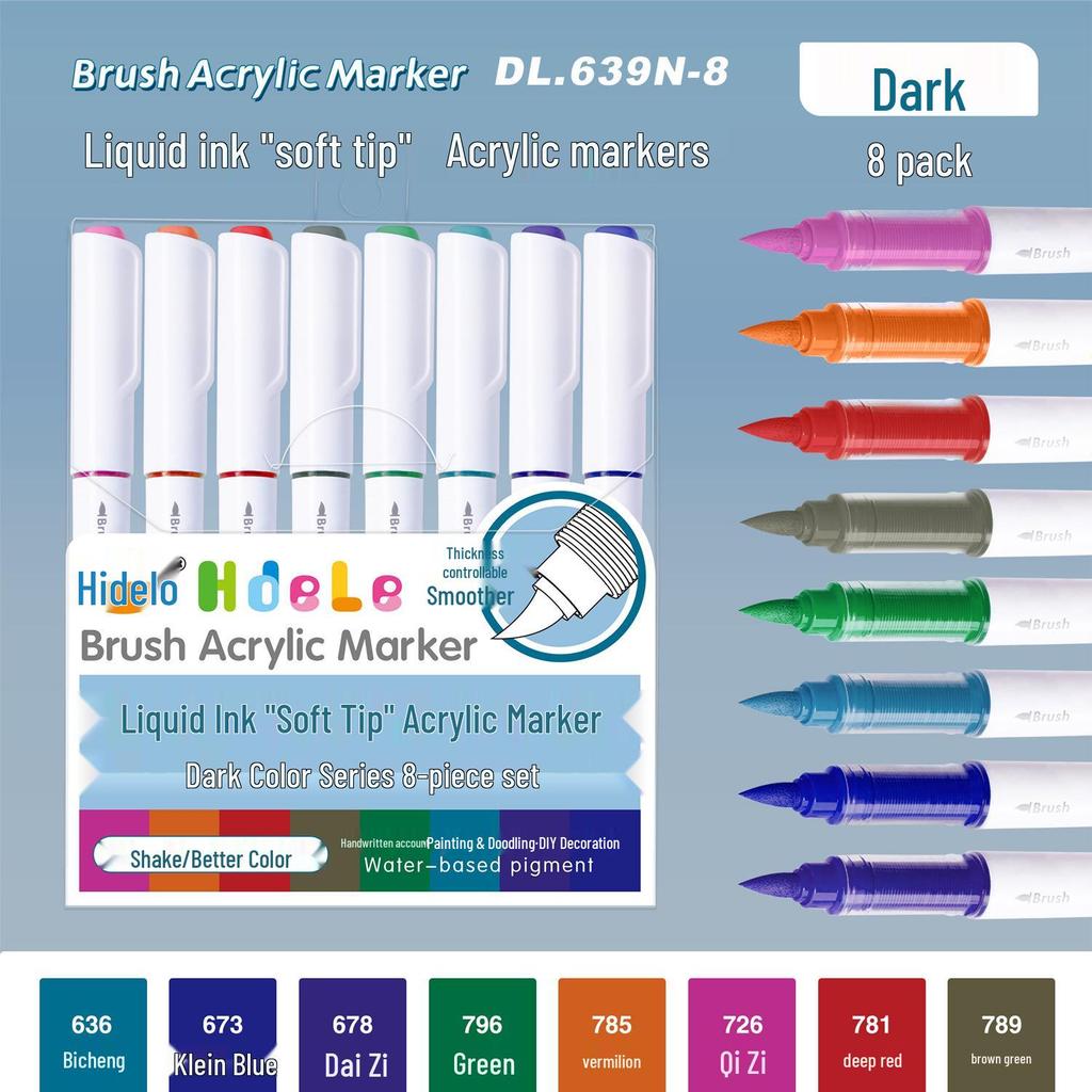 Huideler 639 Soft Tip Acrylic Marker Pen - 240 Colors for Student Art & Graffiti