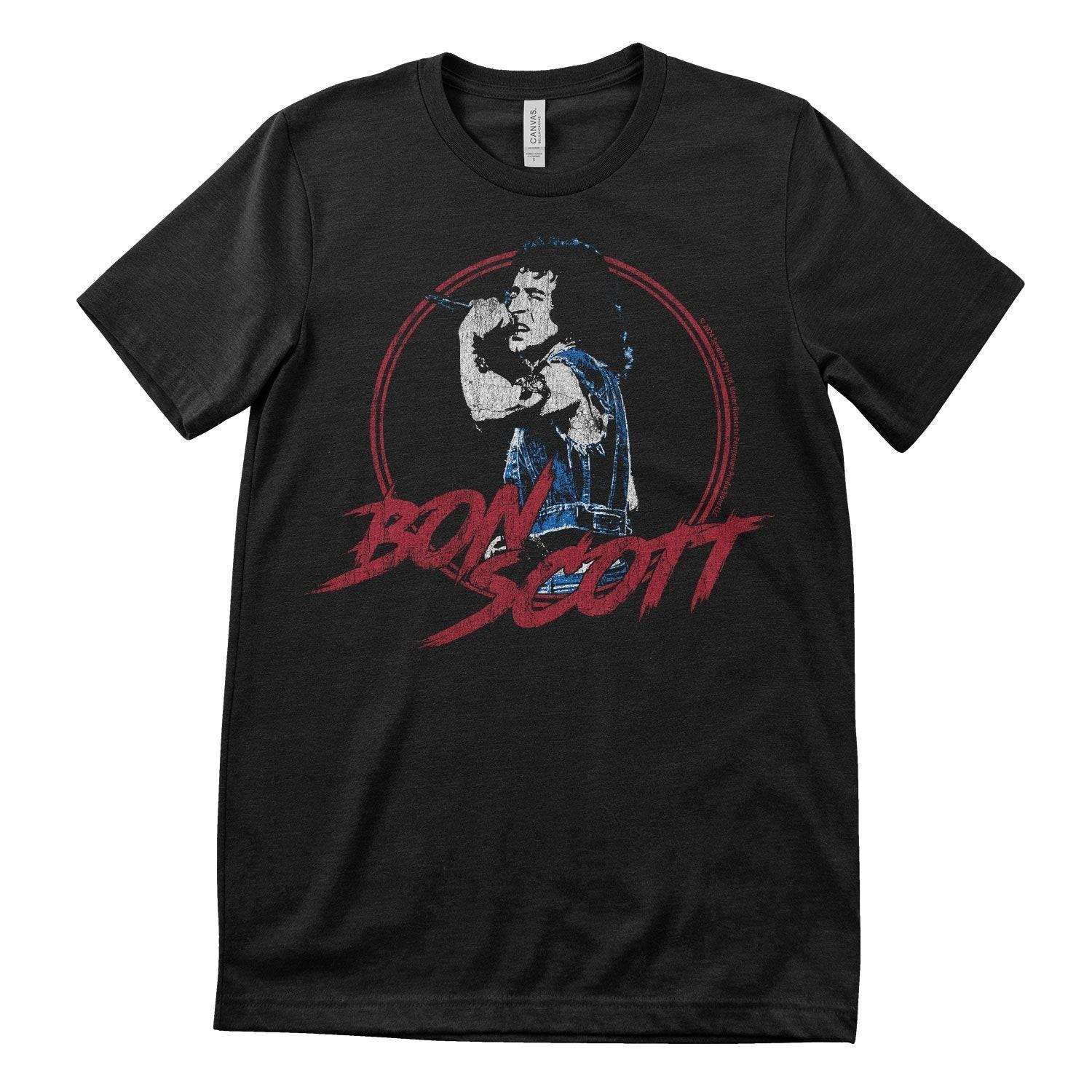 Maglietta Da Uomo Bon Scott Live Ufficialmente Licenziata XXXL