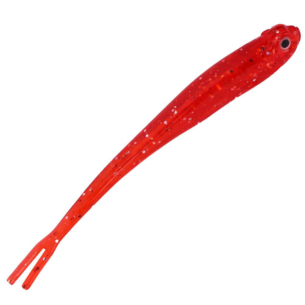 10pcs Freshwater Seawater PVC Fishing Bait 13cm Lifelike Soft Lures Accessory (Red)