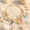 Boho Exaggerated Starfish Conch Pendant Necklace for Women Seahorse Shell Imitation Pearl Metal Chain Choker Beach Party Jewelry