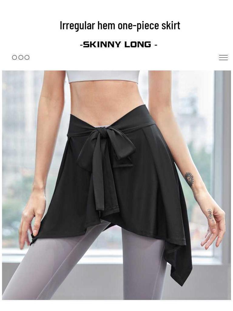 Women's Yoga Skirt with Hip-Cover and Anti-Exposure Design