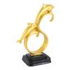 Delfin Figur Goldfarbe Elegant Schlicht Langlebiges Harz Weit verbreitet Delfin Deko für Familie