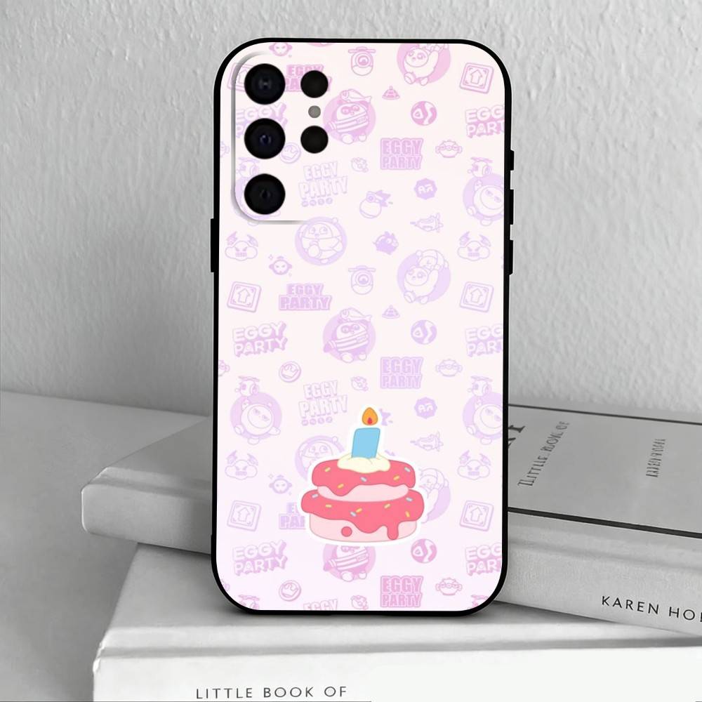 Cute E-Eggy P-Party  Phone Case For Samsung S25,S24,S21,S22,S23,S30,Ultra,S20,Plus,Others Soft Black Cover