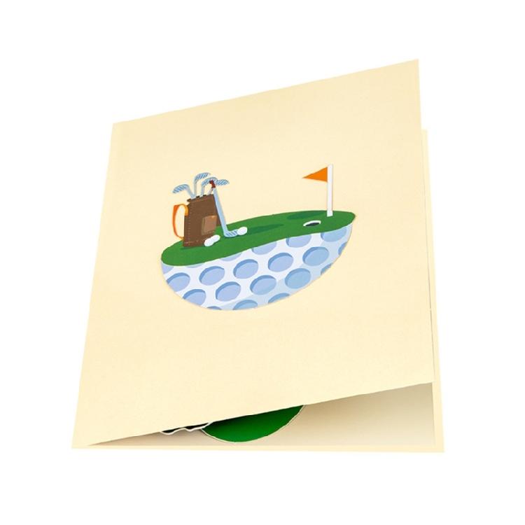 Golf Basketball Popup Card,Handmade 3D Sports Greeting Cards with Envelope