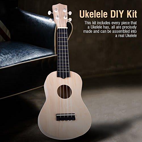 DIY Ukulele for Kids, Beginners, 21-inch, Unfinished Basswood Ukulele Assembly Kit, Fun, Wear-Resistant, Musical Toy, Kids Gift