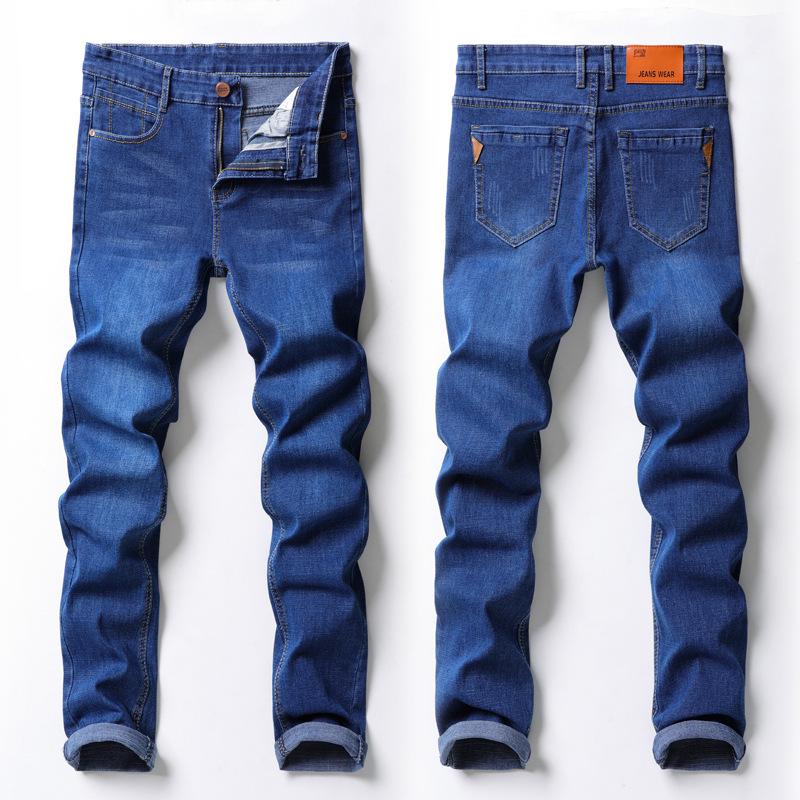 New men's stretch jeans casual straight trousers Slim regular models trousers male
