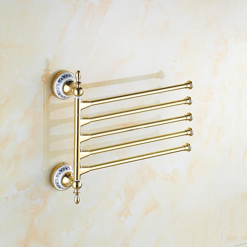 Stainless Steel Bathroom Towel Rack and Shelf Set with Hanger and Rod