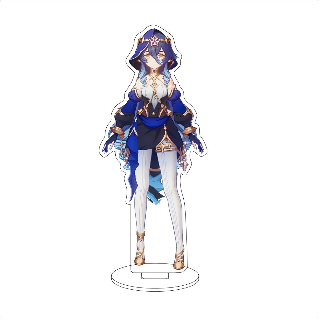 16CM Anime Genshin Impact Cosplay Acrylic Stand Ornaments Aether/Lumine/Paimon/Asmoday/Ronova  Figure Stand Halloween Gift