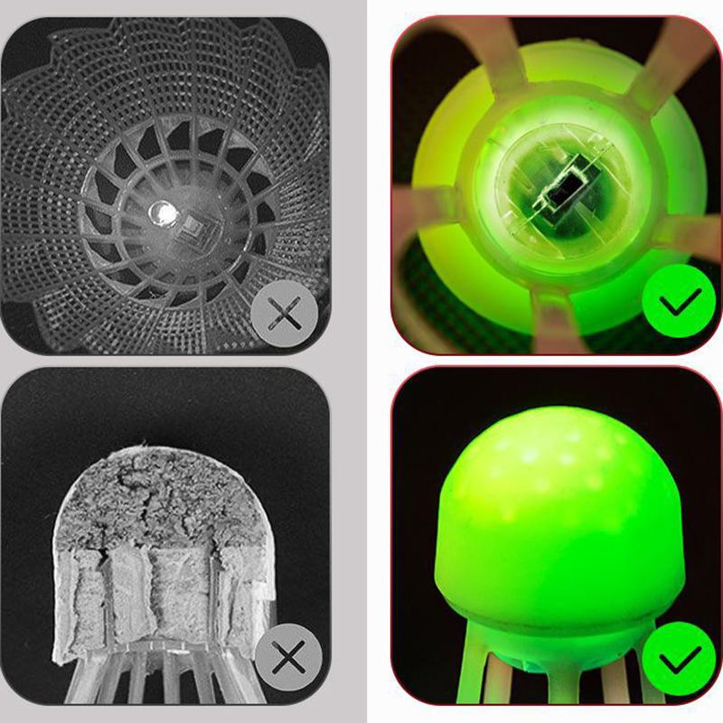 1 ks Větruodolné svítící badmintonové míčky do tmy Super odolné plastové nylonové se světly