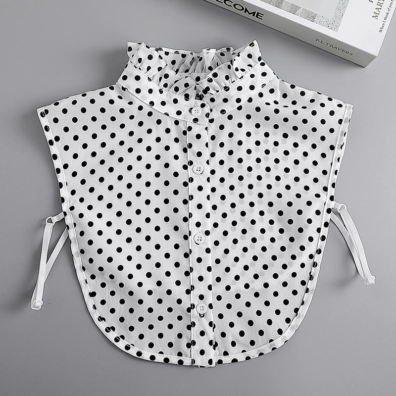White Lapel Fake Collar Neck Decorative Chiffon Cotton Chocker Women Detachable False Collar Shirt Doll Lace Ladies Half Shirt
