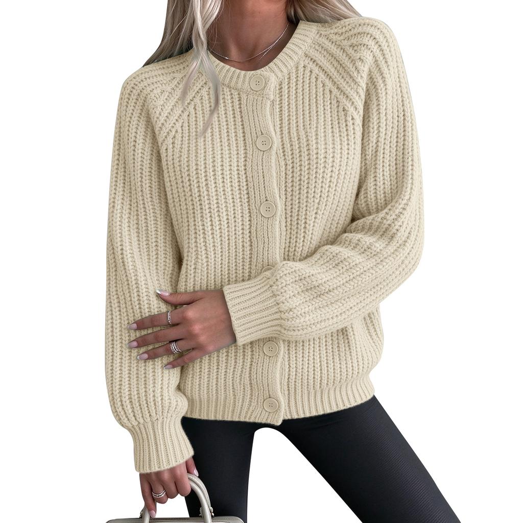 Women's Color Long Sleeve Open Front Knit Cardigan Sweater