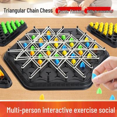 Einteiliges Dreiecks-Schach-Puzzlespielzeug: Interaktives Eltern-Kind-Spiel zum Training logischen Denkens