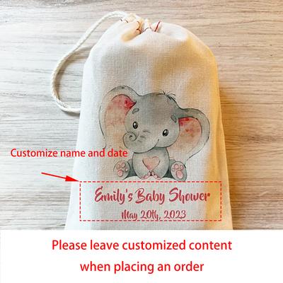 Sacola Personalizada de Lembrancinha Elefante Tema Elefantinho Chá de Bebê Menina ou Menino Agradecimento Jardim de Infância Festa de Aniversário Recém-Nascido Decoração