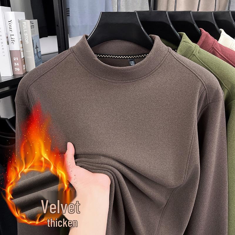 Men's Thickened 520g German Fleece Hoodie - Heavyweight, Warm, Casual Long Sleeve Base Layer for Autumn/Winter 2025