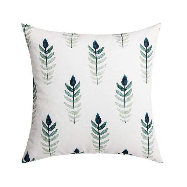 Green Pattern Printed Chair Soft Cushion Cover Pillowcase Sofa Cushions Decor Polyester Home Decorative Pillow Cases 45cm *45cm