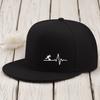 Soccer Heartbeat Lifeline Baseball Cap Polyester Flat Brim Adjustable Snapback Hat Unisex Sport Gear