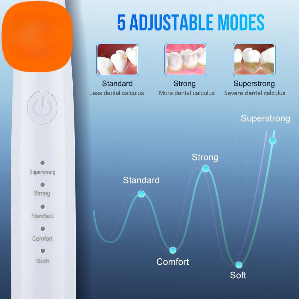 6 in 1 Ultrasonic Dental Cleaner Scaler Dental Tartar Remover Electric Toothbrush Sonic Teeth Plaque Cleaner Tooth Cleane