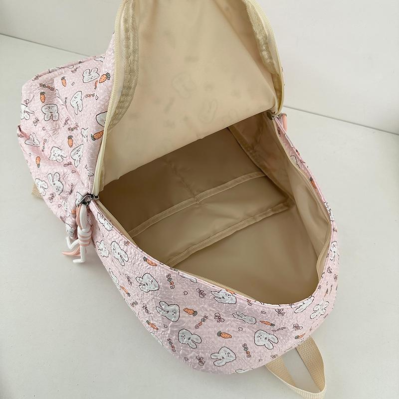 School Bag Korean Ins Wind Floral Junior High School Student School Bag High Value Large Capacity Backpack Simple and Lightweight Campus Backpack