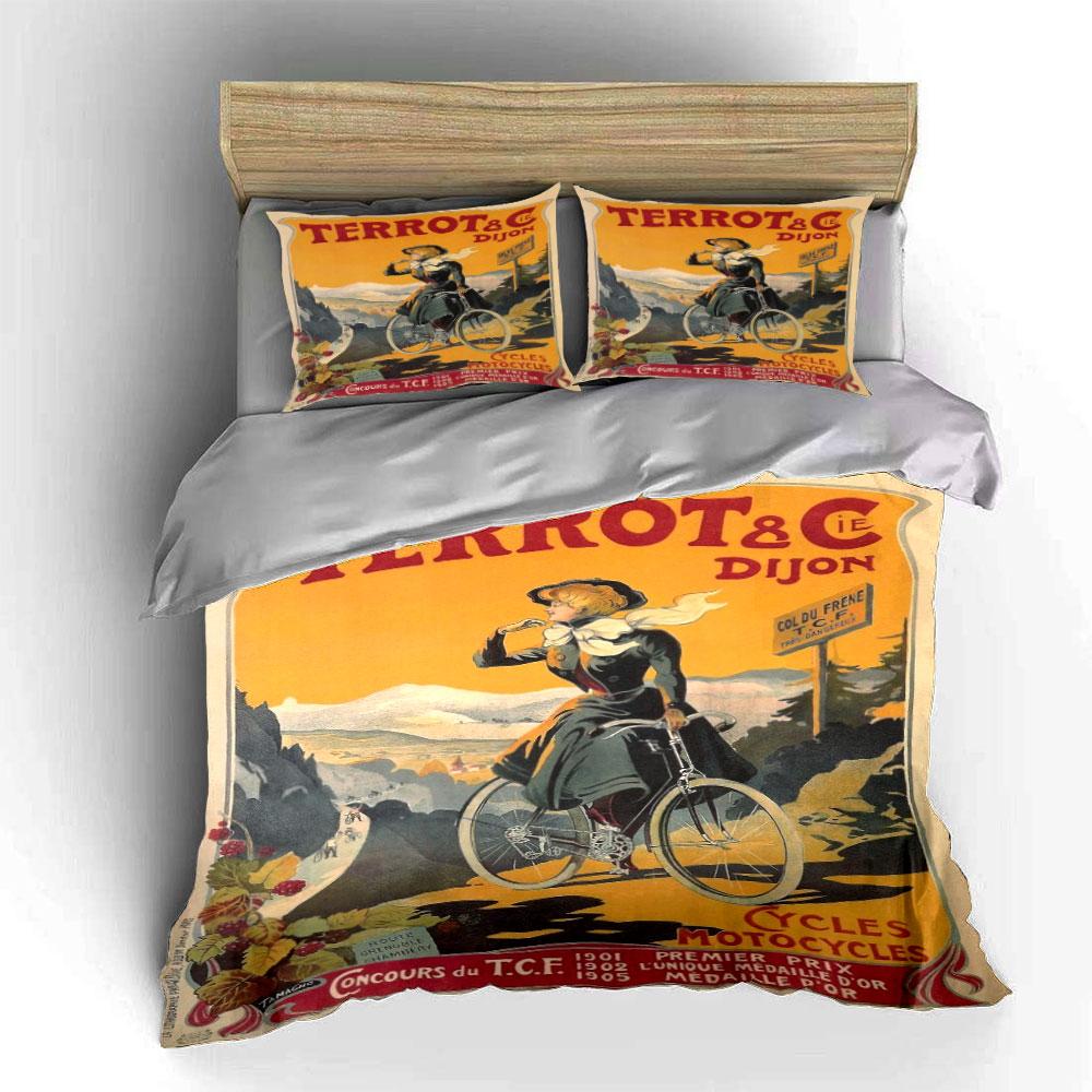 Cyclist with scenic background. Bedding sets Duvet cover sets Duvet covers Pillowcases(1*Duvet Cover 2*Pillowcases without duvet insert)