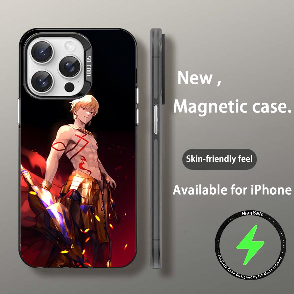 

Fatestrange Черный Магнитный Чехол для Телефона IMD Цветной Серебристый чехол для iPhone 17 16 e 15 14 13 12 11 Pro Max Plus iPhone 15 Plus