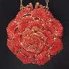 FlowerRed Diamond Evening Bags Luxury Designer Floral Crystal Wedding Bag Lady Gold Metal Women Rhinestone Party Prom Purses