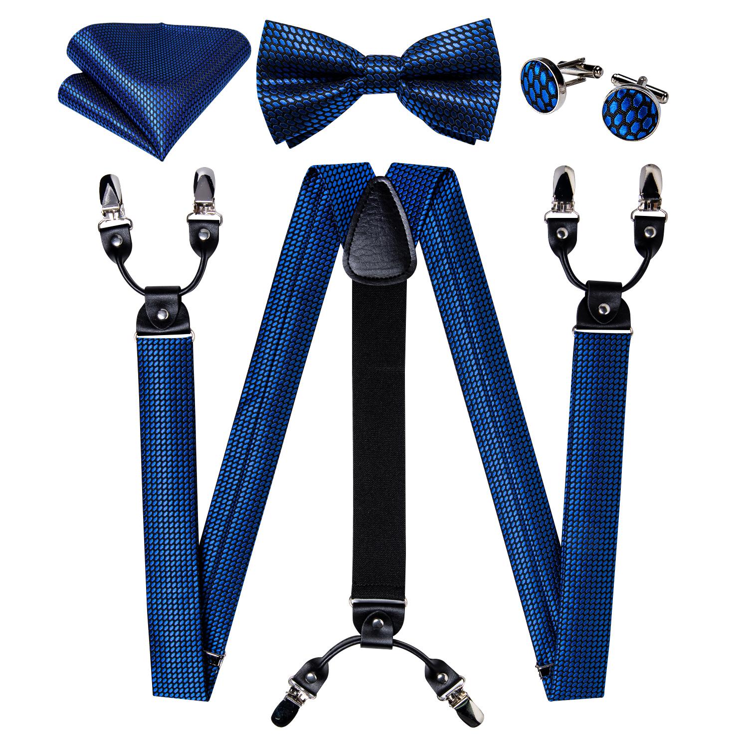 

Мужские подтяжки Dibangu, регулируемые подтяжки, галстук-бабочка, карманные квадратные запонки, набор для мужчин, ширина 3,5 см, эластичные 4001