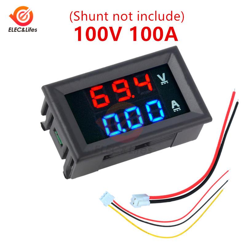 Mini Digital Car Voltmeter Ammeter DC 111V 11A 11A 111A LED Display Panel Amp Volt Voltage Current Meter Tester Detector