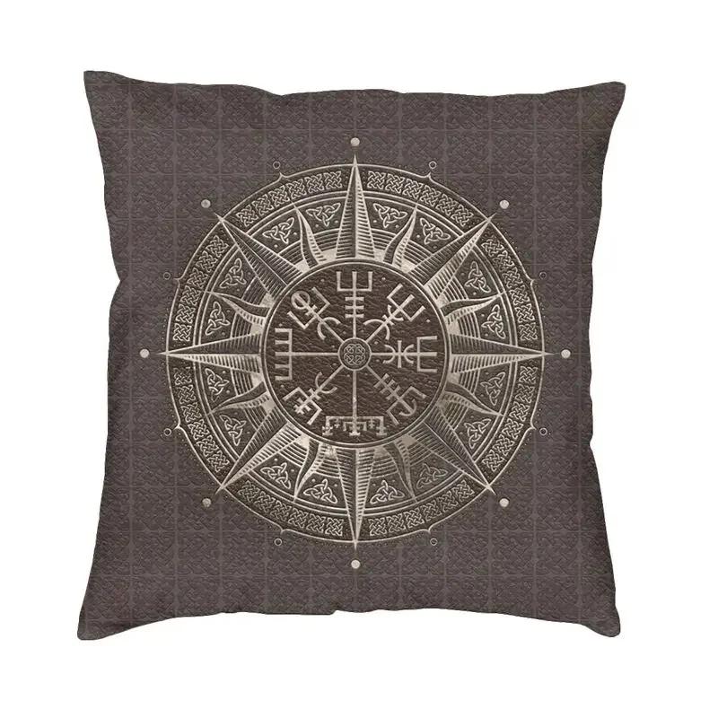 Viking Runes Thor Mjolnir Cushion Covers Soft Norse Valhalla Odin Pillow Case for Sofa Car Square Pillowcase 45cm 18Inch