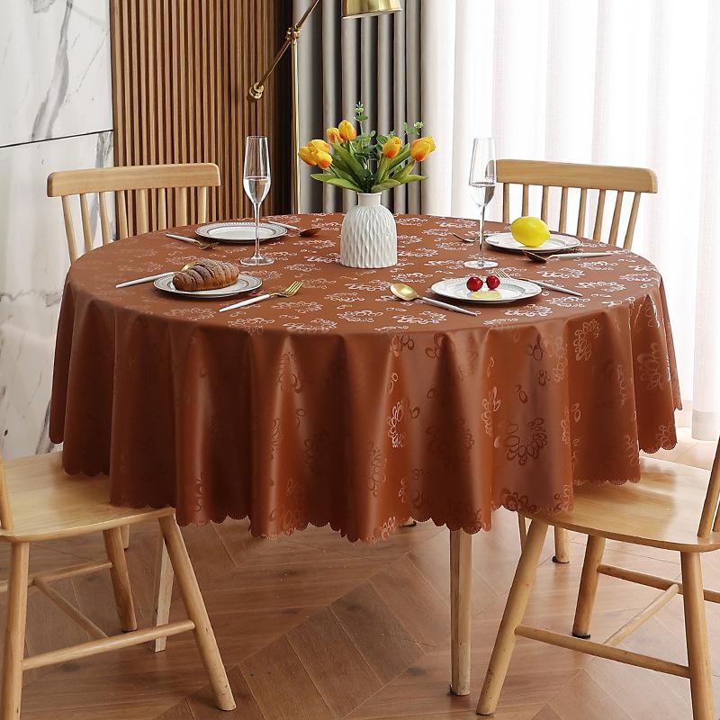 European Waterproof Tablecloth Fabric Oil-Proof And Anti-Scalding Leave-In Tablecloth Hotel Household Round Round Table Dining Table Cloth Tablecloth