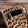 For Google Pixel 8 Pro Case Leopard Print PU Leather Coated PC+TPU Electroplating Phone Cover