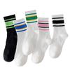 Autumn Fashion Socks Women Mid Calf Striped Color Mix Sport Casual Trendy Crew Socks New Season Must Have For Stylish Outfits